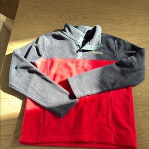 Columbia Red and Gray Half-Zip Sweater